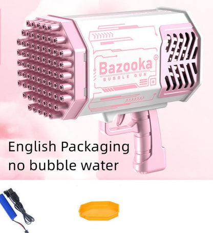 Bubble Gun Rocket 69 Holes Soap Bubbles Machine