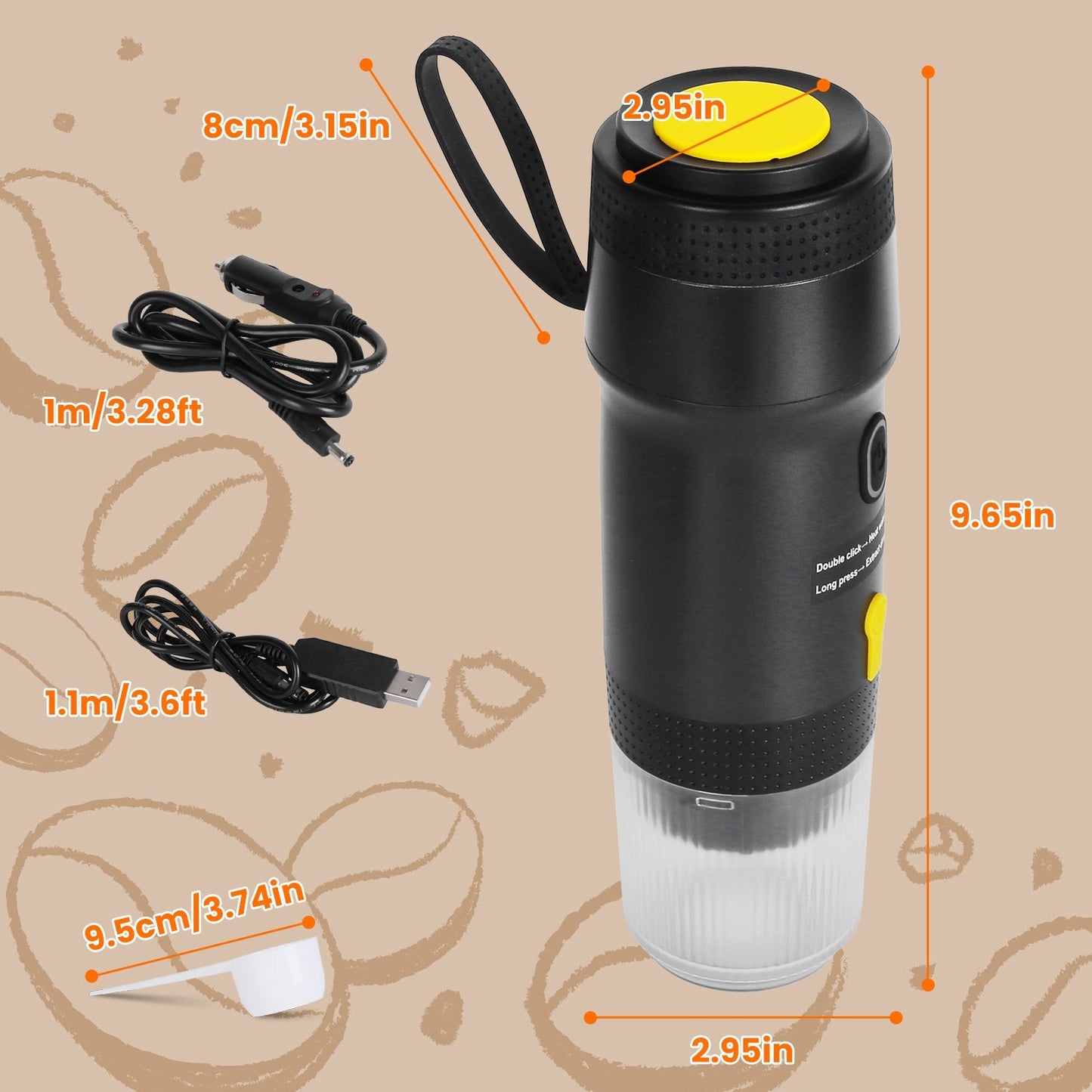 Portable Electric Espresso Machine Cordless Coffee Maker