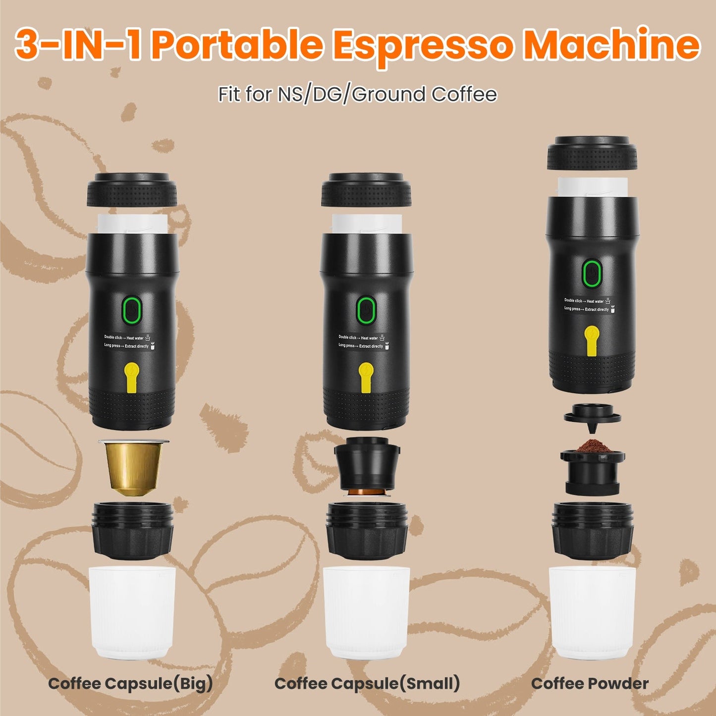 Portable Electric Espresso Machine Cordless Coffee Maker