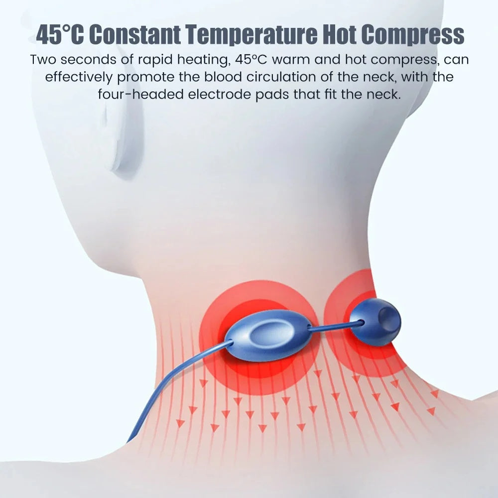 Smart Neck Massager Heating EMS Pulse Neck Massage Apparatus