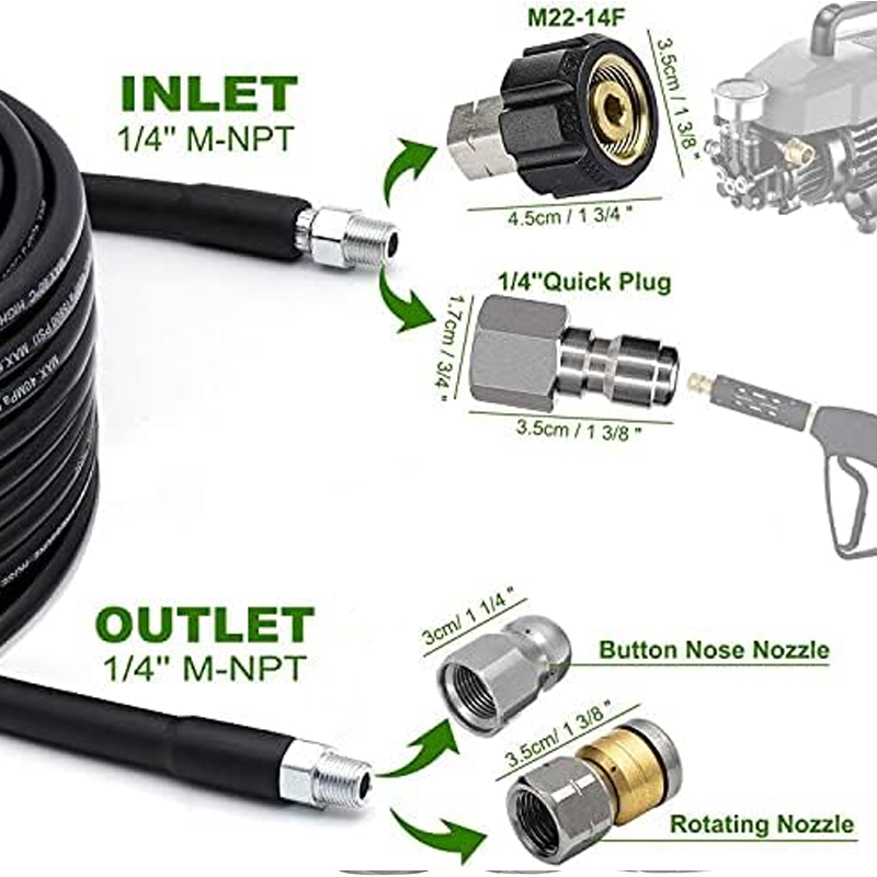 Unclogs Drains/Pipes with Rotating Nozzle, Fits Most Pressure Washers