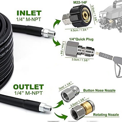 Unclogs Drains/Pipes with Rotating Nozzle, Fits Most Pressure Washers