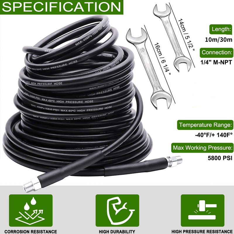 Unclogs Drains/Pipes with Rotating Nozzle, Fits Most Pressure Washers